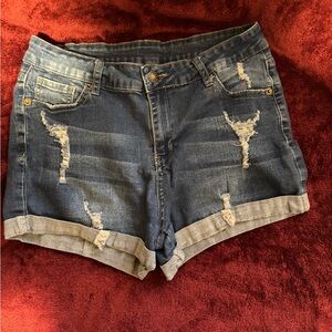 Trendy Distressed Denim Shorts